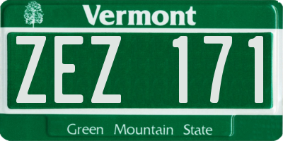 VT license plate ZEZ171