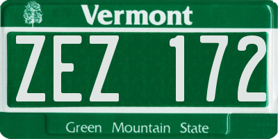 VT license plate ZEZ172
