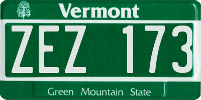 VT license plate ZEZ173