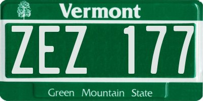 VT license plate ZEZ177