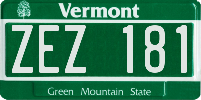 VT license plate ZEZ181
