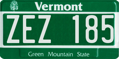 VT license plate ZEZ185