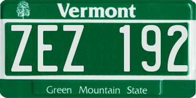 VT license plate ZEZ192