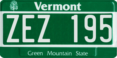VT license plate ZEZ195