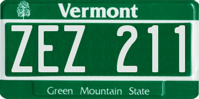 VT license plate ZEZ211