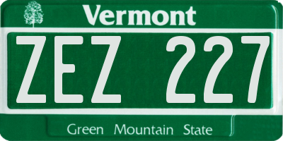 VT license plate ZEZ227
