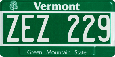VT license plate ZEZ229