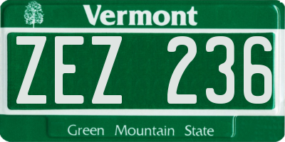VT license plate ZEZ236