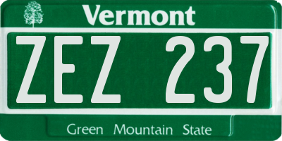 VT license plate ZEZ237