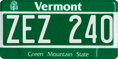 VT license plate ZEZ240