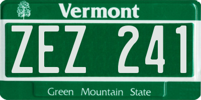 VT license plate ZEZ241