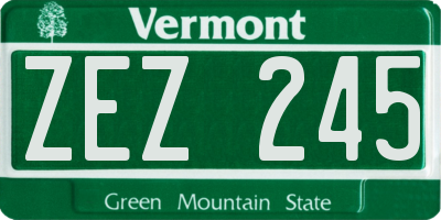 VT license plate ZEZ245