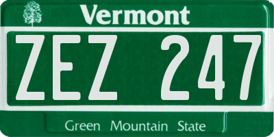VT license plate ZEZ247