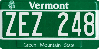 VT license plate ZEZ248