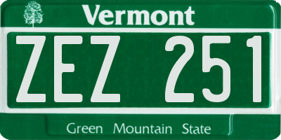 VT license plate ZEZ251