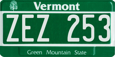 VT license plate ZEZ253