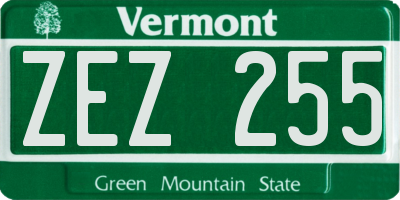 VT license plate ZEZ255