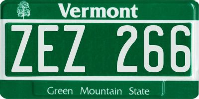 VT license plate ZEZ266