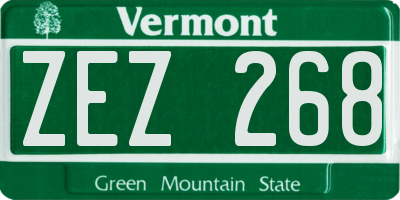 VT license plate ZEZ268