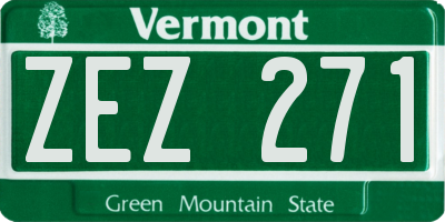 VT license plate ZEZ271