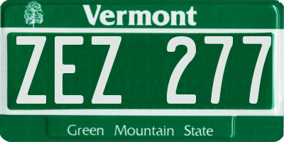 VT license plate ZEZ277