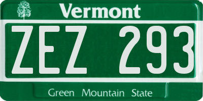 VT license plate ZEZ293