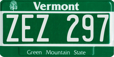 VT license plate ZEZ297