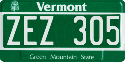 VT license plate ZEZ305