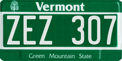 VT license plate ZEZ307