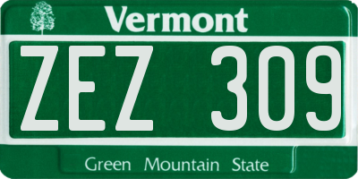 VT license plate ZEZ309