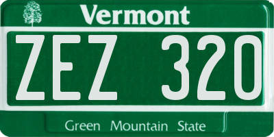 VT license plate ZEZ320