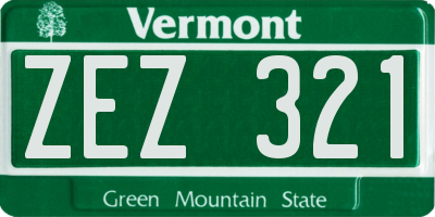 VT license plate ZEZ321