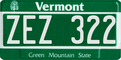 VT license plate ZEZ322
