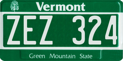 VT license plate ZEZ324