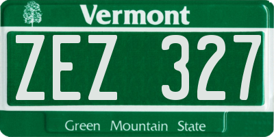 VT license plate ZEZ327