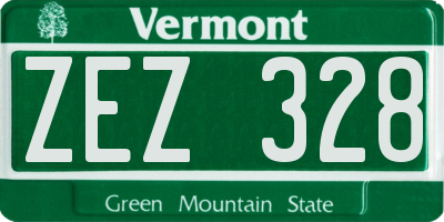 VT license plate ZEZ328
