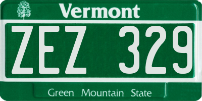 VT license plate ZEZ329