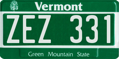 VT license plate ZEZ331