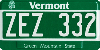 VT license plate ZEZ332