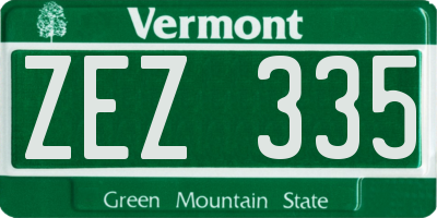 VT license plate ZEZ335
