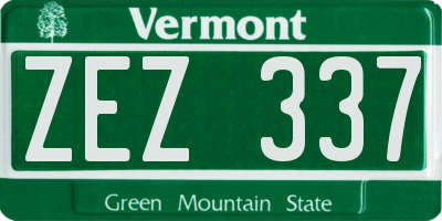 VT license plate ZEZ337