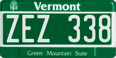 VT license plate ZEZ338