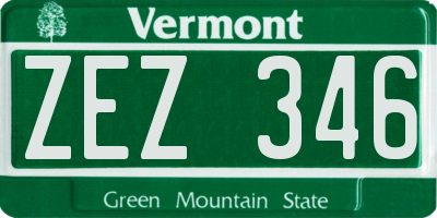 VT license plate ZEZ346