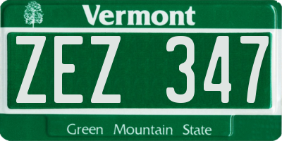 VT license plate ZEZ347