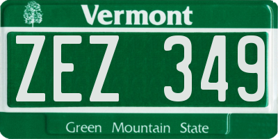 VT license plate ZEZ349