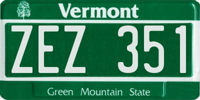 VT license plate ZEZ351