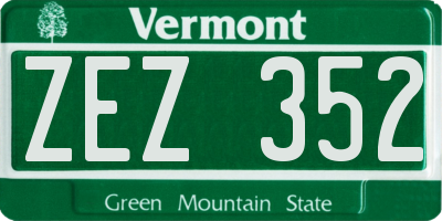 VT license plate ZEZ352