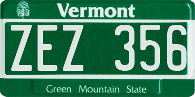 VT license plate ZEZ356