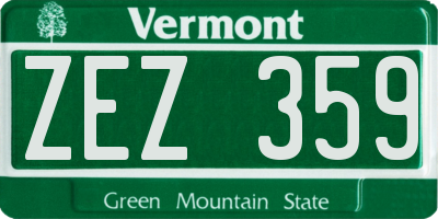 VT license plate ZEZ359