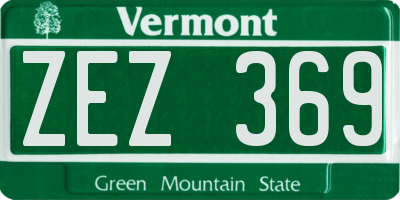 VT license plate ZEZ369